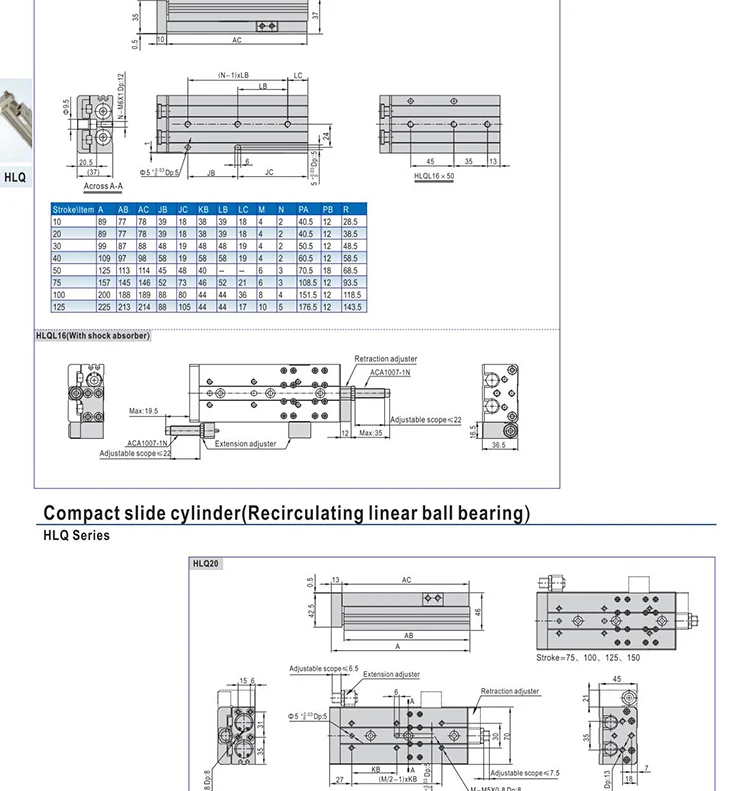HLQ25X75S/100 S/125 S/150 S/10A/20A/30A/40A/50A/10B/20B/30B/40B/50B YIYUN раздвижной Настольный цилиндр