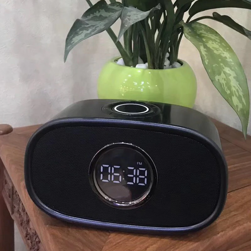 black TF карта воспроизведения беспроводной Bluetooth 4,2 многофункциональный Рабочий стол будильник двойные колонки радиоприемник с громкоговорителем мини сабвуфер часы - Цвет: black