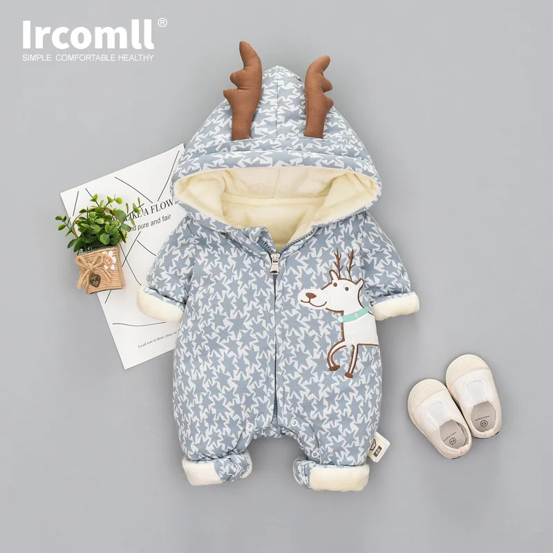 Детский Теплый комбинезон Ircomll для новорожденных девочек и мальчиков одежда с