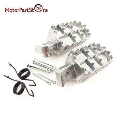 Стальные и Алюминиевые Подножки упор для ног колышки для TW 200 PW 50 PW80 Pit Dirt Motor велосипед Мотоцикл Мотокросс D10 - Цвет: Silver