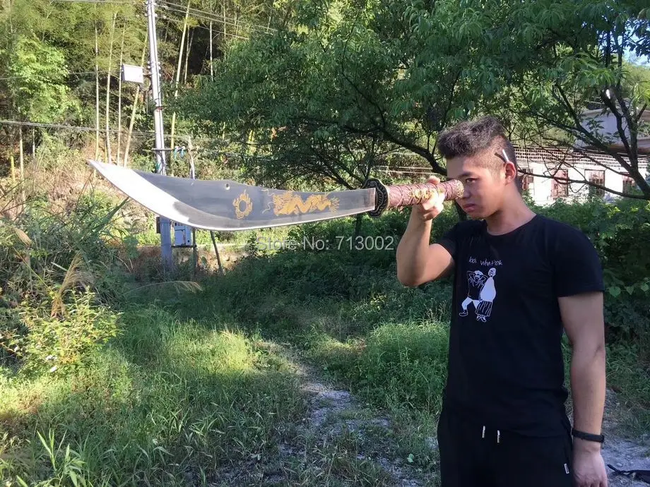 Ручная работа ушу шпага меч Клинок из марганцевой стали меч дао кожа ножны-дракон