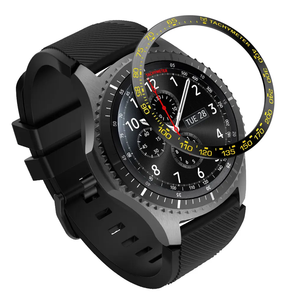 Крышка smartwatch из нержавеющей стали для samsung Galaxy Watch 46 мм/42 мм/gear s3 frontier Dial ободок кольцо клеющаяся крышка против царапин - Цвет ремешка: s3 frontier B Black