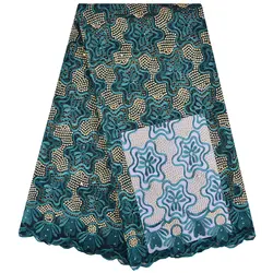 Новейшая сеточка французское кружево Высокое качество Французский Тюлевая кружевная ткань в африканском стиле ткани с камнями