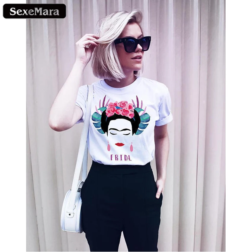 SexeMara 2018 Лето Хлопок Harajuku Стиль кимоно японка Аватар Футболка с принтом Fride Для женщин футболка унисекс плюс Размеры S-4XL