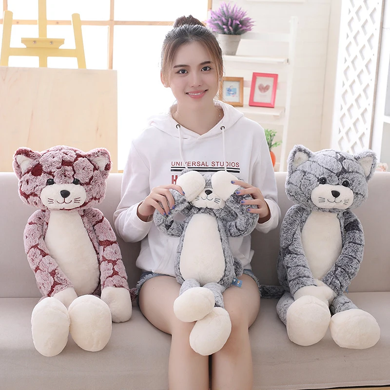 Soft Long Leg Cat Plush Toy Animal Stuffed Toy Baby Cute Cats Appease Doll Kids Sleeping Toys Pillow Birthday Xmas Gift 3 Colors (4)