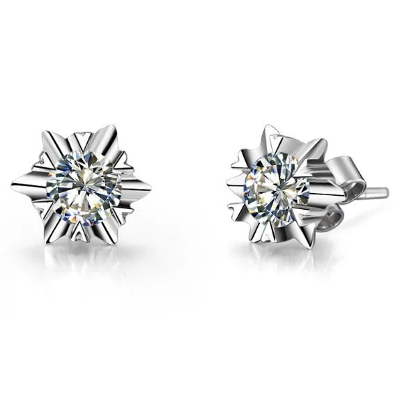 Fastoso 1Ct/шт. серьги с муассанитом гвоздики Твердые 585 золотые серьги обручальные женские Белое золото 585 ювелирные изделия