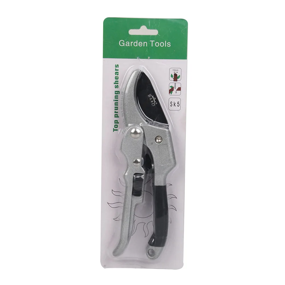 Серебристый Handheld Garden Bonsai Anvil Chopper Secateurs Pulley Branch Pruning Shears Knife For Trees Flowers Plants Garden Scissors Tools - Цвет: Серебристый