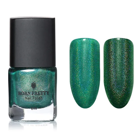Color 12 Born Pretty 6 мл голографический лак для ногтей 12 цветов Блеск голографический лак для ногтей набор Голограмма Эффект лак для нейл-арта нет необходимости светодиодный светильник - Цвет: Color 12