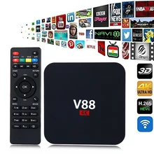 Quad SIFREE V88 4K HTV box Android 6.0 Smart TV Box Rockchip 1G/8G 4 USB 4K 2K WiFi Full Loaded Quad Core 1.5GHZ Media Player