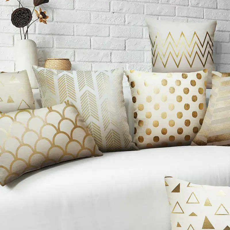 Gold Solid Linen Pillow gold shams Matelic CushionNo inner