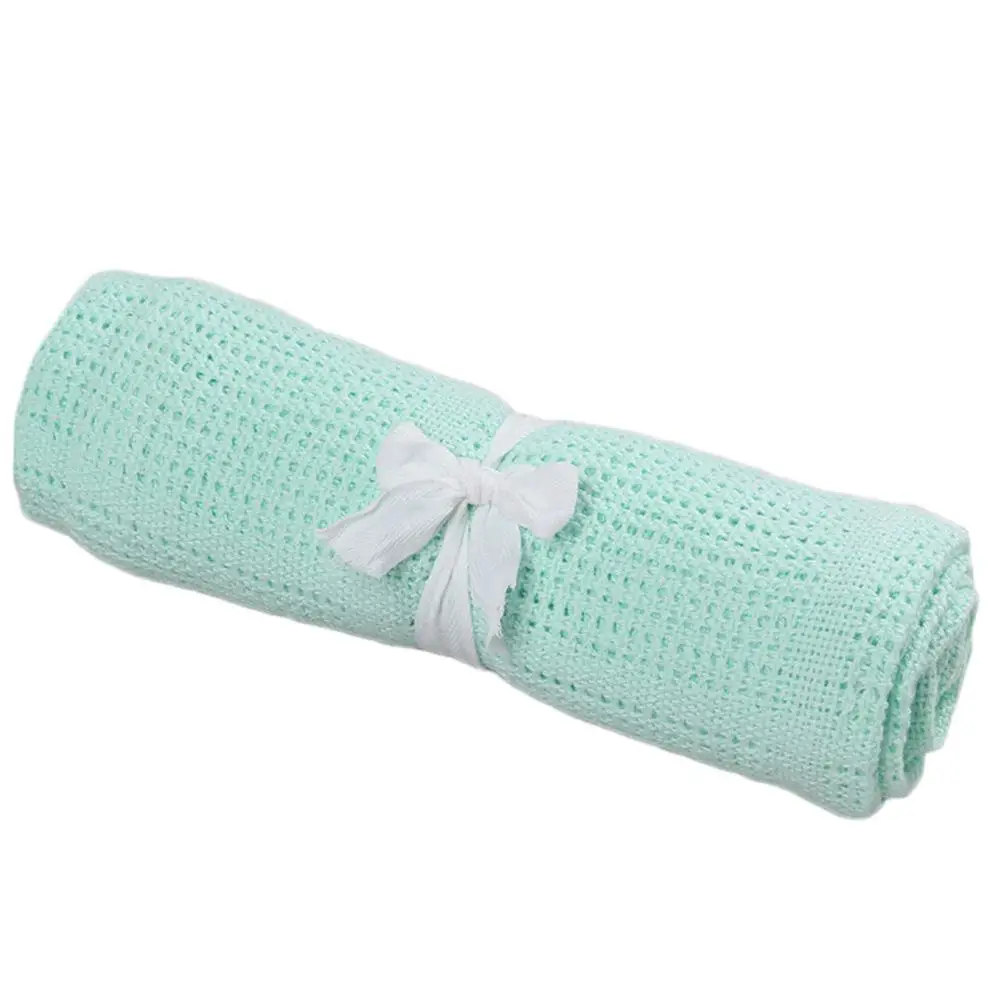 Mint Green Детские пеленки, мягкое одеяло для новорожденных, s, чистый хлопок, полый чехол, одеяло, детское банное полотенце для младенцев, дышащее одеяло, постельные принадлежности, 90*70 - Цвет: Mint Green