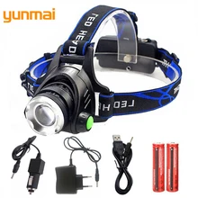 5000LM XML-L2/T6 светодиодный налобный фонарь с регулируемым зумом, Водонепроницаемый Головной фонарь на голову фонарь для рыбалки и охоты кемпинг Q16