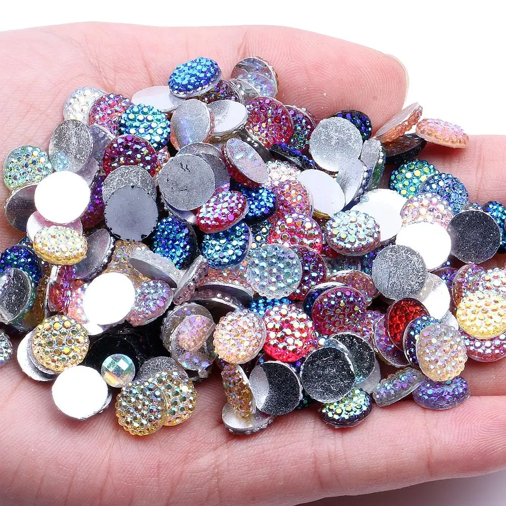 00 mixed AB colors 100 шт 8 мм AB цветная круглая форма смолы Flatback Стразы использовать клей DIY ремесла ювелирных изделий Свадебная одежда украшения обуви - Цвет: 00 mixed AB colors