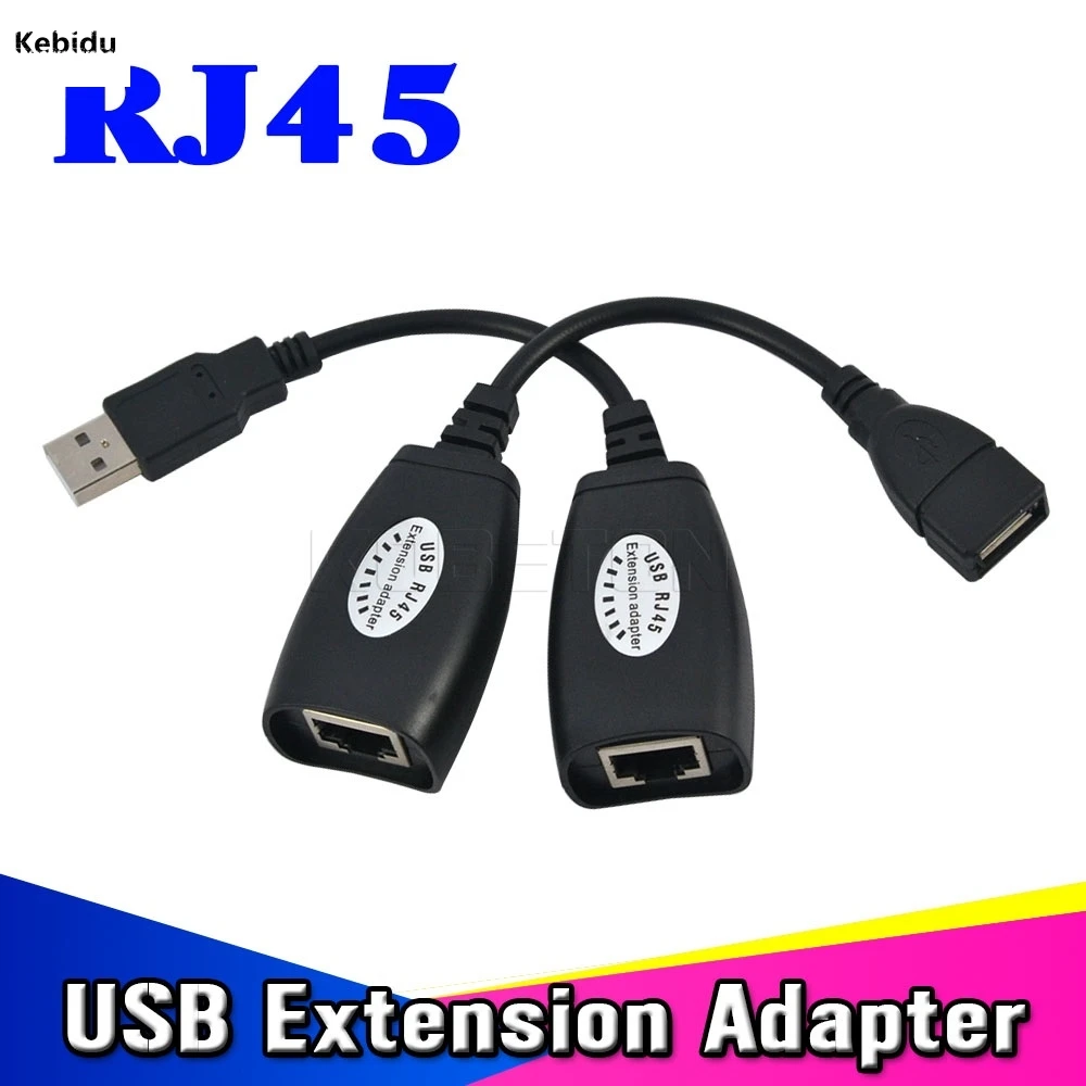 

1pc Wholesale USB 2.0 Extension Extender Adapter Up To 150ft Using CAT5/CAT5E/6 RJ45 Lan Network Ethernet Repeater Cable