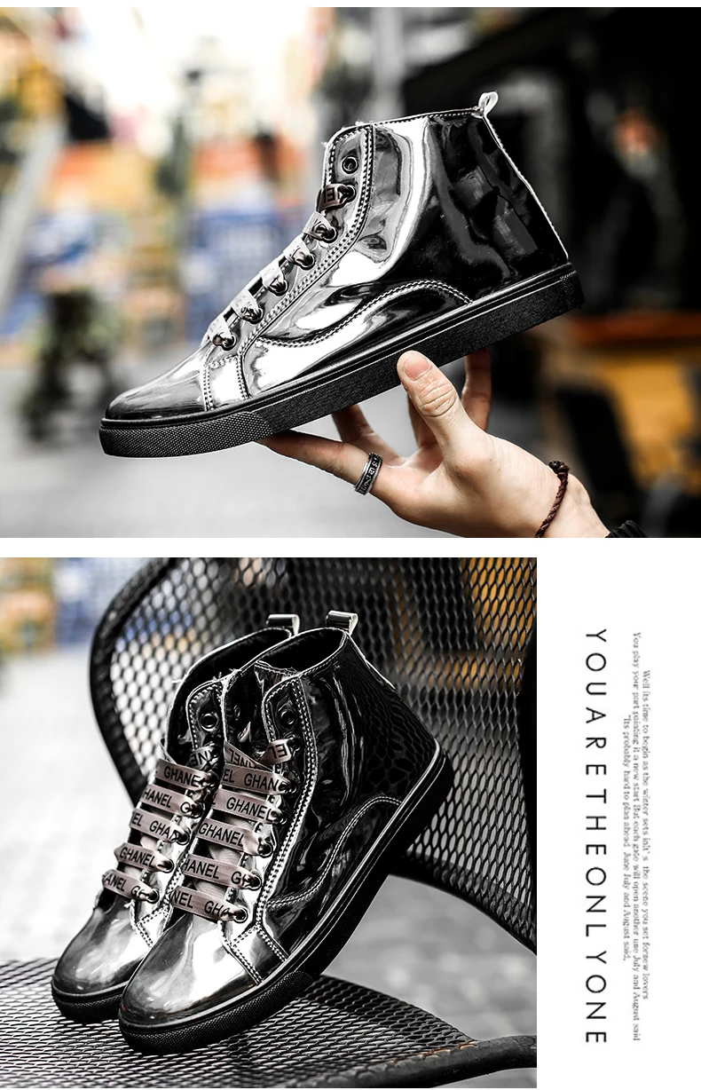 DESERT RAM Brand Boots Men Glittering Leather Shoes Street Style Canvas Bot Fashion Sneakers Waterproof Male Casual Ankle Boot (8)