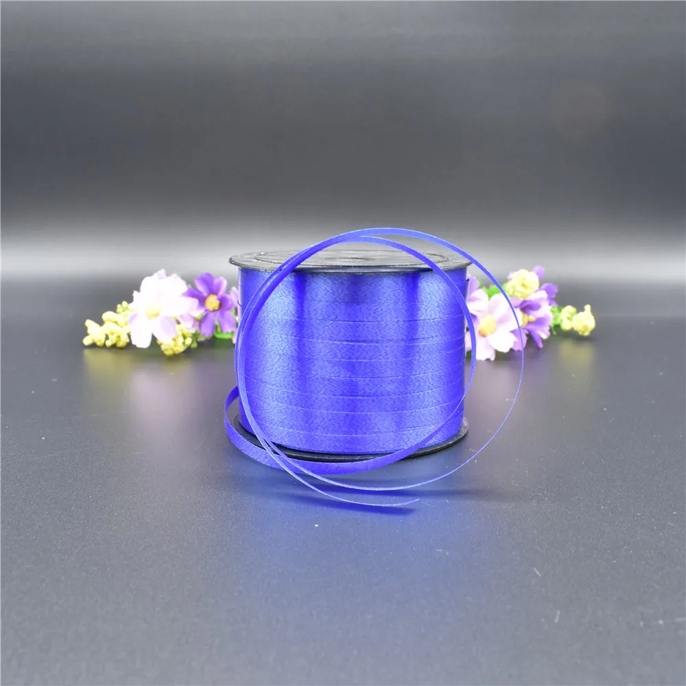 Royal Blue 5mmX100Y Воздушные шары ленты лента-лазер для вечерние украшения подарки на день рождения Свадебные украшения Фольга атласная лента завивка DIY аксессуары - Цвет: Royal Blue 5mmX100Y