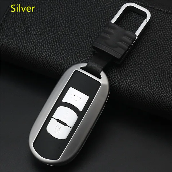 silver Цинковый брелок для автомобильных ключей, чехол для ключей чехол Shell для Mazda 3 Axela CX-5 CX-4 CX-7 CX-9 Atenza чехол - Название цвета: silver
