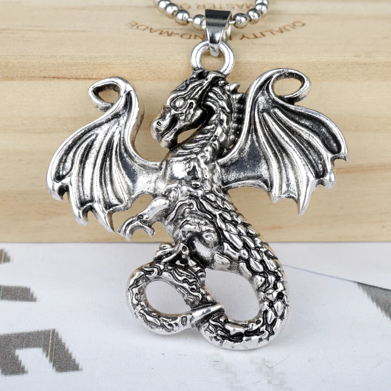 Jual Game of Thrones HANCHANG Vintage Aksesoris Perhiasan Celtics Smaug Dragon Fly N Liontin Kalung link Rantai Pesona Kalung