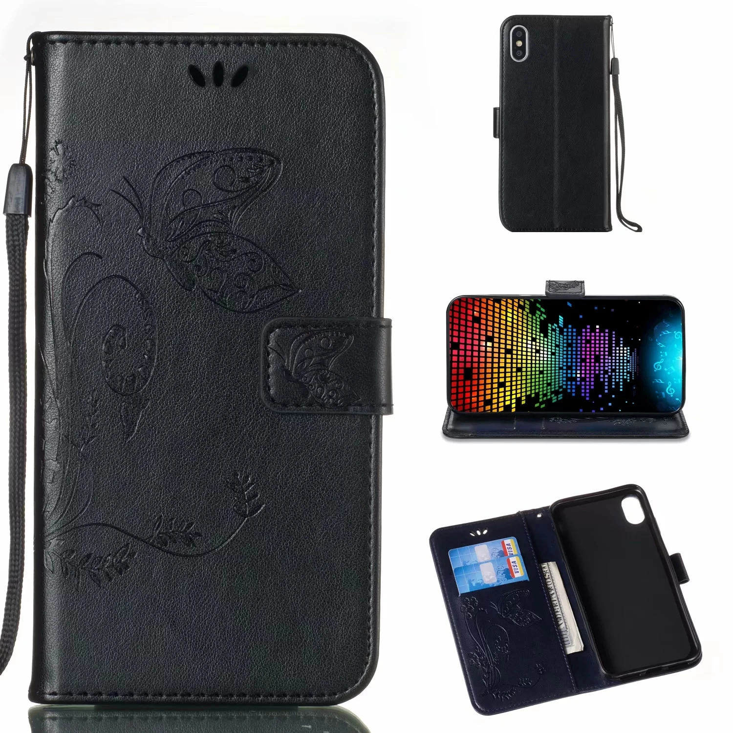 Кожаный чехол-книжка с бабочкой для Motorola Moto G3 G4 G5 G6 C MC Plus G4 X style Z2 Play X4 - Цвет: 10