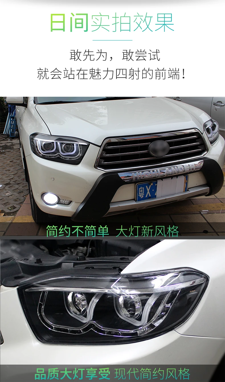OUMIAO стайлинга автомобилей для фары Toyota Highlander 2009-2011For Highlander светодиодный свет Q5 bi xenon HID комплект фары дальнего и ближнего света для укладки волос