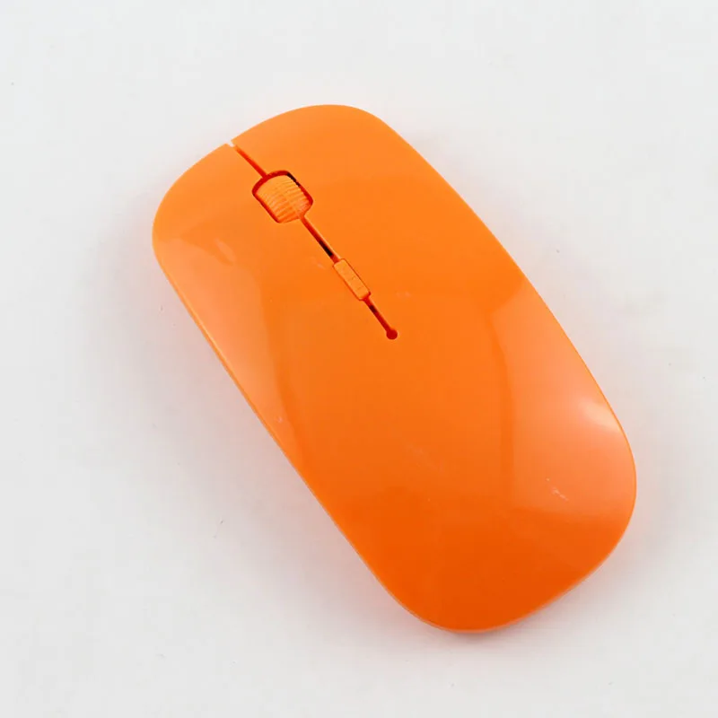 Ультра тонкий USB оптическая беспроводная мышь 2,4G приемник очень тонкая мышь беспроводная компьютерная ПК ноутбук Настольный - Цвет: Оранжевый