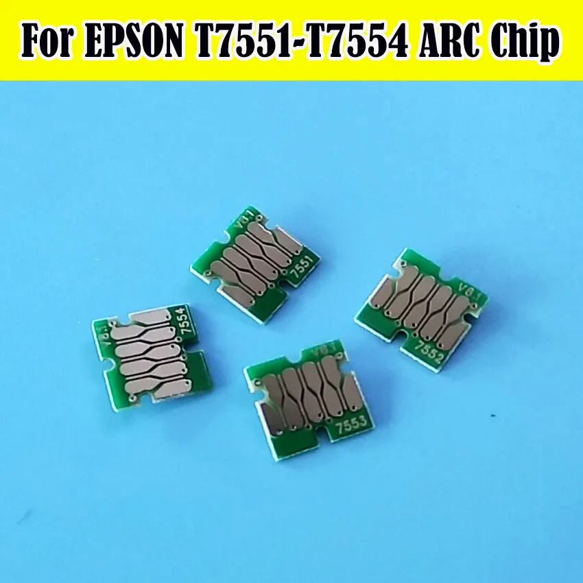 1 компл. 755 T755 T7551-T7554 ARC автоматического сброса картридж чип для Epson WF8010 WF8090 WF8510 WF8590 принтеров
