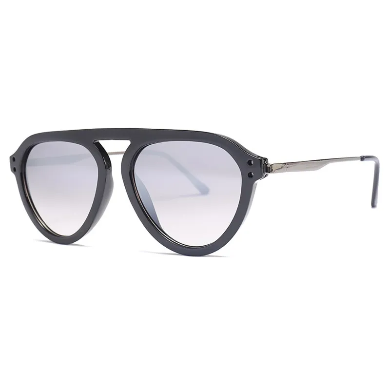 C4 Black clear grey Модные Круглые Солнцезащитные очки женские итальянские брендовые летние маленькие металлические оправы стимпанк Ретро готические солнечные очки Женские очки UV400 - Цвет линз: C4 Black clear grey
