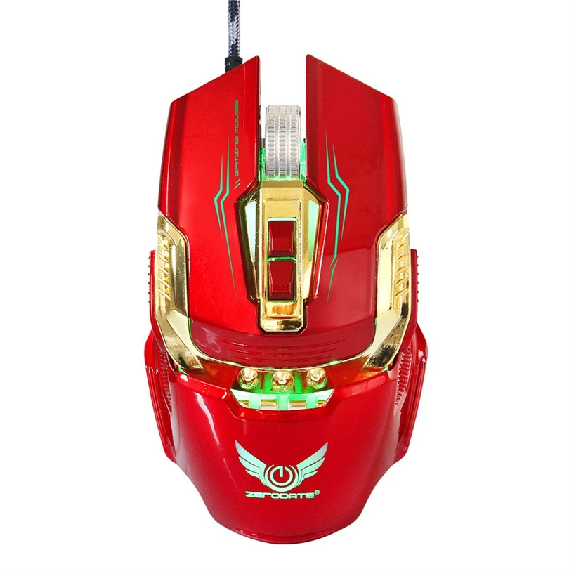 Red ZERODATE X900 USB Проводная мышь Регулируемая 3200 dpi светодиодный подсветка игровая мышь с программируемым программным обеспечением A30 - Цвет: Red