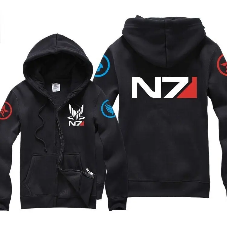 Игры Mass Effect логотип Для мужчин толстые куртка с капюшоном онлайн игры Интимные аксессуары для молнии толстовки куртки пальто