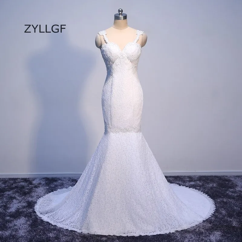 ZYLLGF Старинные Кружева Свадебные Платья Спинки Vestidos De Noiva Sereia 2017 Аппликации Из Бисера Свадебные Платья Ренда Ручной Q78
