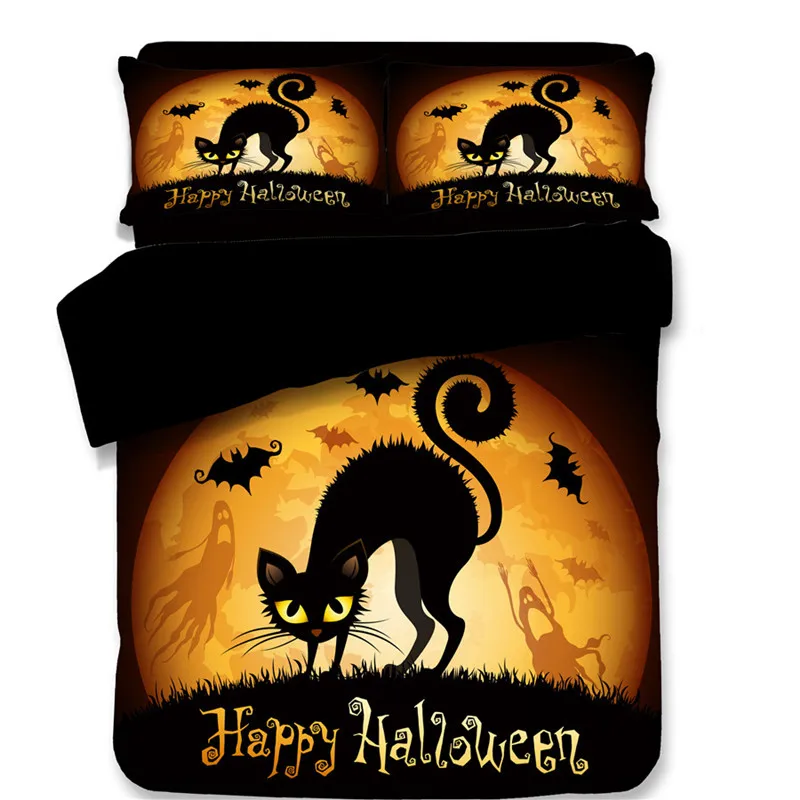 Halloween Devil US/AU/UK Queen Bedding Sets Thriller Pumpkin Bedclothes Home Twin Full King Size
