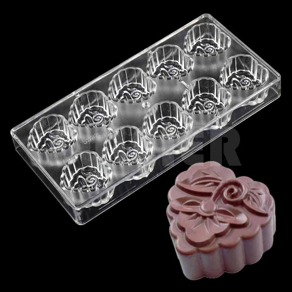 DIY цветок в форме поликарбоната шоколадная форма, луна шоколадные конфеты торт форма кекс кухня кондитерские формы для выпечки
