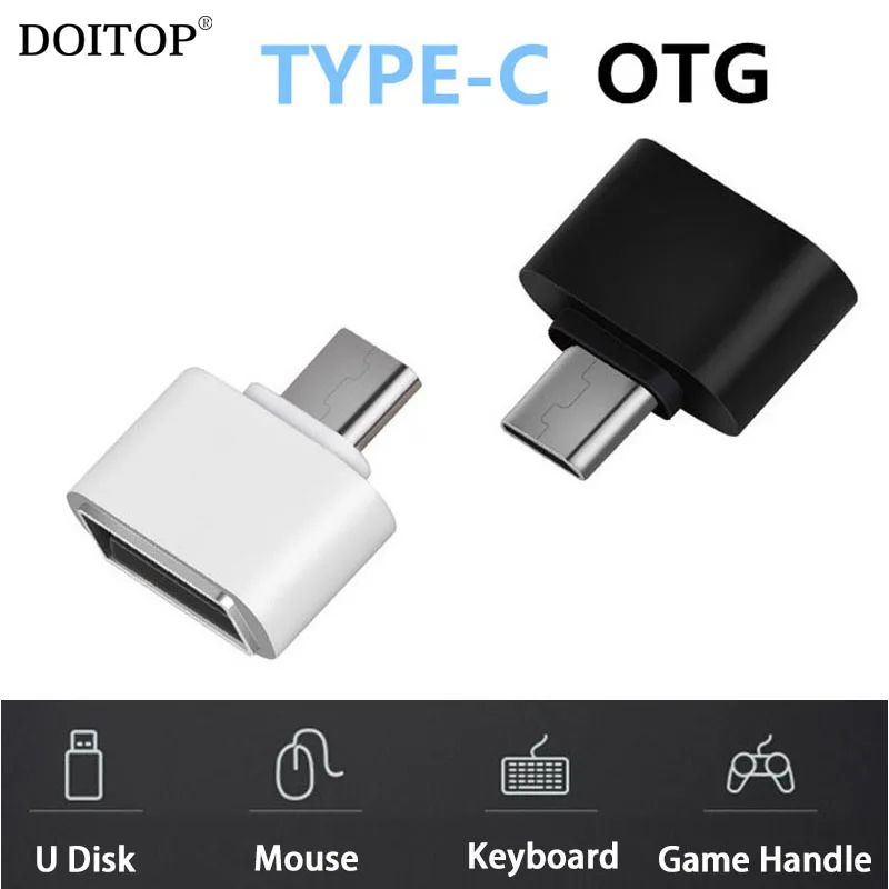 

DOITOP Type C OTG Adapter Type C 3.1 Male to USB 2.0 Female USB-C OTG Adapter Converter for U Disk Mouse Keyboard Game Handle
