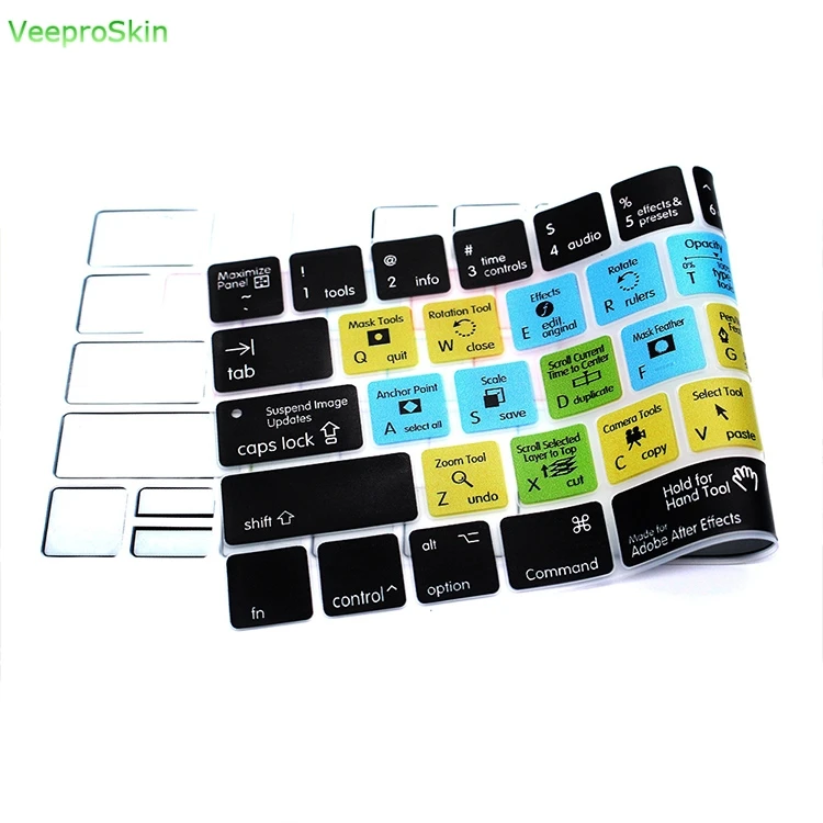 Для Macbook Pro 1" 15 A1989 a906 A1706/A1707 для авторских эффектов Hotkey ярлык силиконовый чехол для клавиатуры протектор кожи