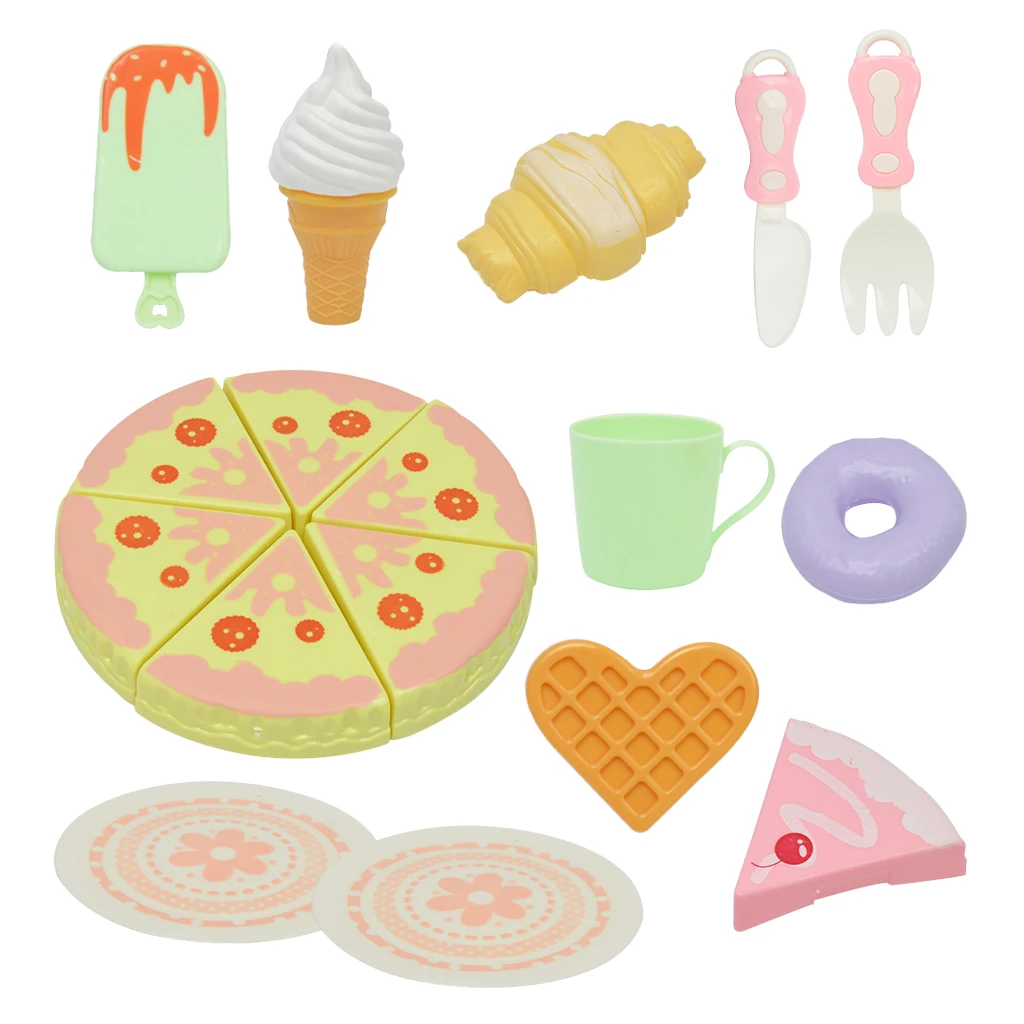Play Food Toys, Pretend Play Kitchen Set Cutting Cake Play Kitchen Sets Toddlers Pretend Food Playset Children Toy Food Set