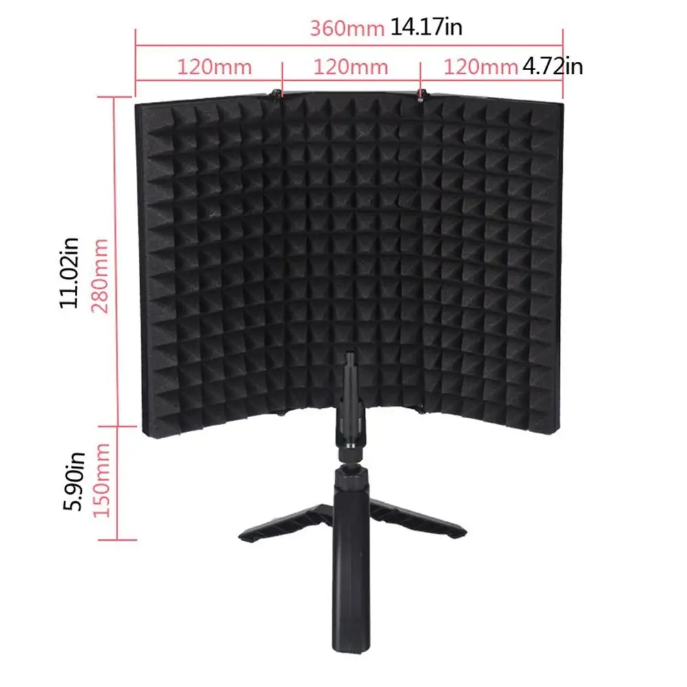 

Recording studio wind screen microphone windshield microphone soundproof screen sound noise cover with Tripod