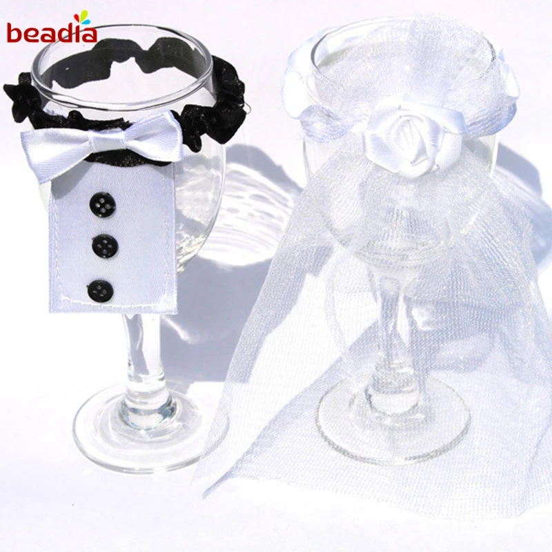 Высококачественные шифоновые Чехлы для бутылочных чашек подарки свадебное