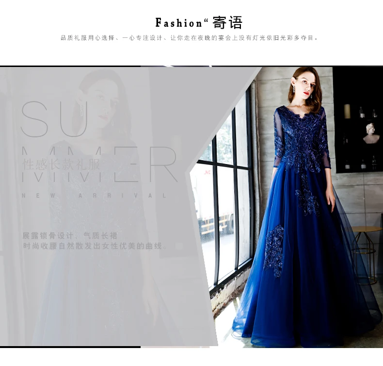 Free shipping navy blue long lady girl women princess bridesmaid banquet party wedding bridal dress gown short formal dresses