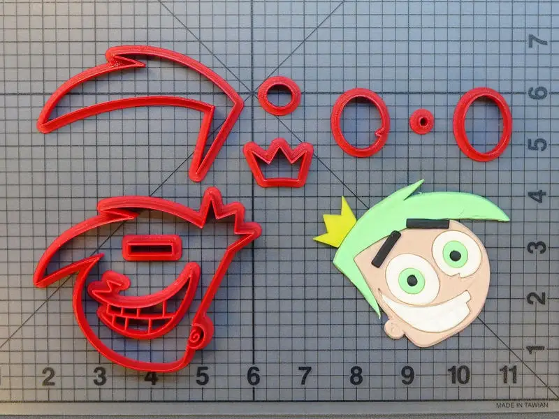 Cosmo 2 inch Мультяшный персонаж Cosmo Timmy набор печенья custom made 3D напечатанный резак для торта Cauldron Tombstone инструмент для украшения торта - Цвет: Cosmo 2 inch