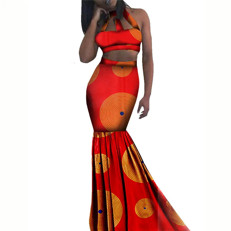 Африканская Дашики 2 шт Юбки наборы для женщин сексуальные & Клубные Плюс Размер