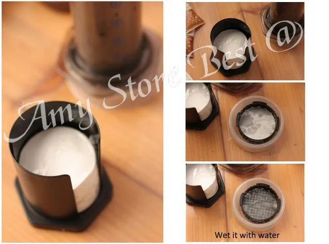 3.Put a filter in cap and Wet it with water to paste tight