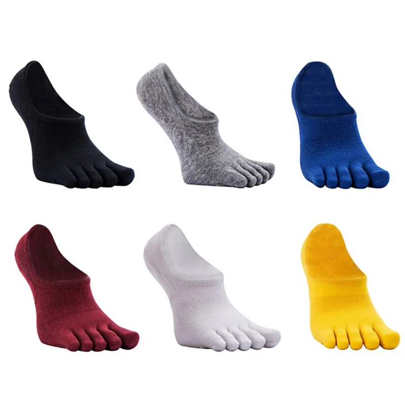 

6 Color Available Men's Absorb Five Toe Sport socks Sweat Leisure Five Toe Socks Invisible Ankle Toe Socks