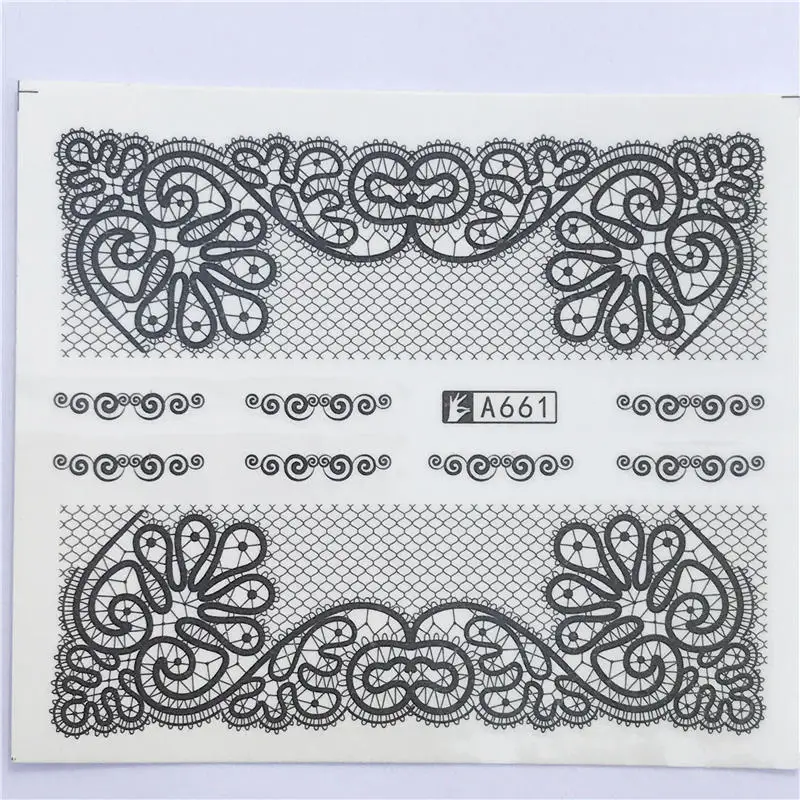 YZW-A661 FWC 1 Sheet Nail Sticker Flower Decal Animal Flamingo Deer Butterfly Nail Art Water Transfer Slider Foils Decoration - Color: YZW-A661