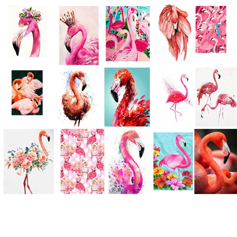 

Animal 5D DIY Diamond Painting Flamingos Diamond Embroidery Cross Stitch Kits Floral Needlework Mosaic Full Rhinestone Christmas