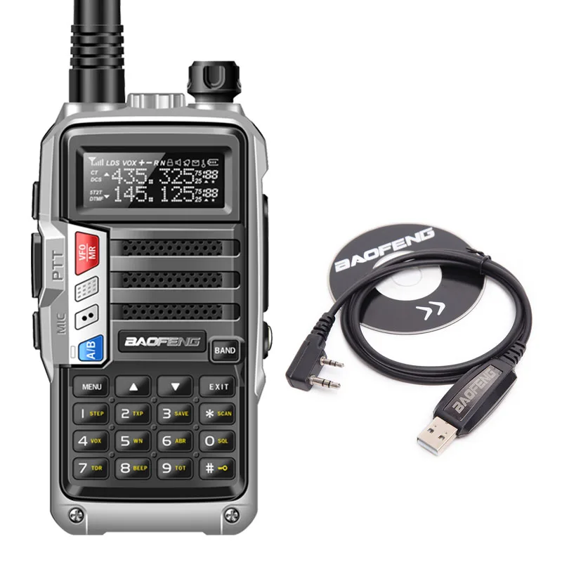 add usb cable 2 BaoFeng UV-S9 мощная рация радиоприемник CB 8 Вт 10 км Портативный радиоприемник для охоты леса города обновления 5r - Цвет: add usb cable 2
