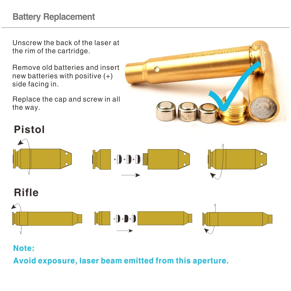 Laser Bore Sight Boresighter Red Dot Cartridge Laser Sight Bore 8x57mm