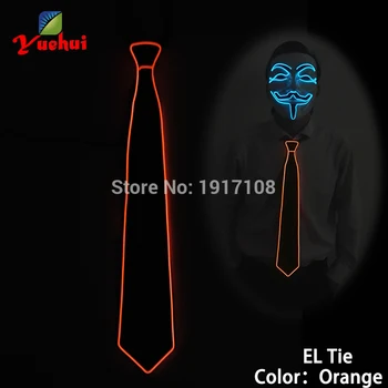 

Cheap! 10 Colors Lighting Party decor LED Neon light Necktie Lighting EL tie by Flashing Driver For Christmas Wedding decoration