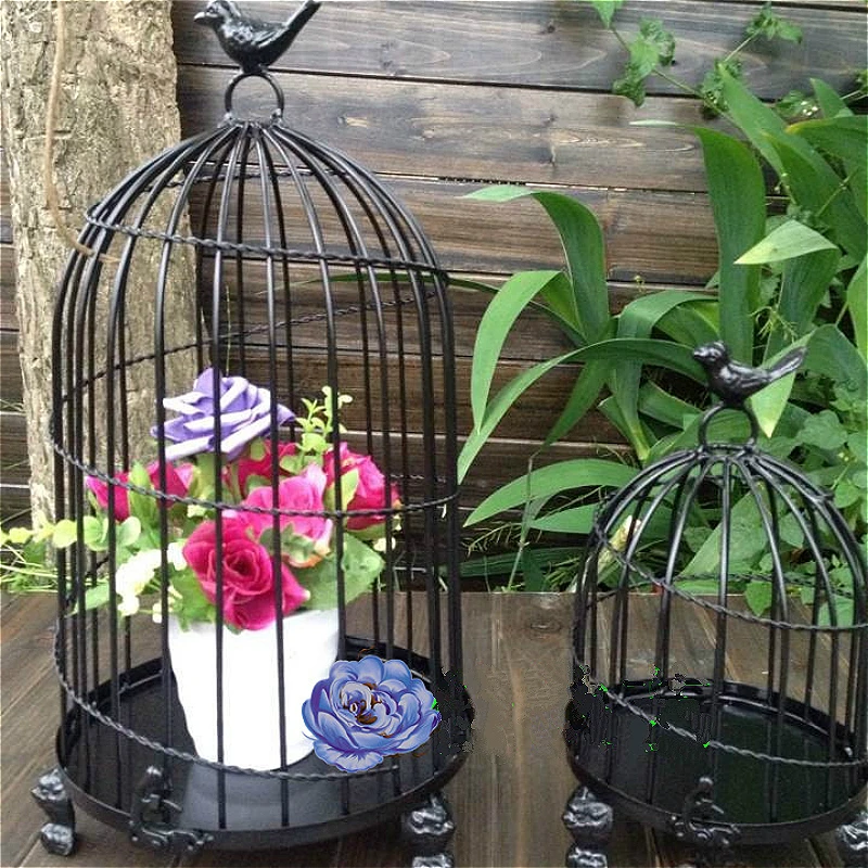  Iron bird cage European bird cage decorative desk flower rack decorative flower cage.flower pot dec