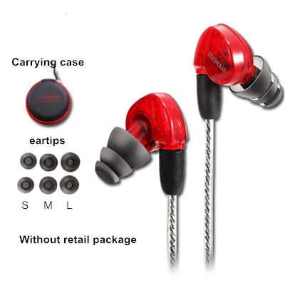 Red no package Новинка! Moxpad X6-вкладыши спортивные наушники с микрофоном для iPhone samsung, мобильные телефоны, сменный кабель+ шумоизолирующая гарнитура - Цвет: Red no package