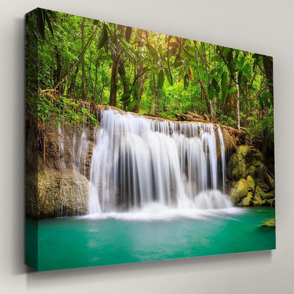 

Printed Artwork Picture HD 1 Pieces Waterfall Natural Scenery Frame Home Decor For Living Room Wall Art Modular Canvas Painting